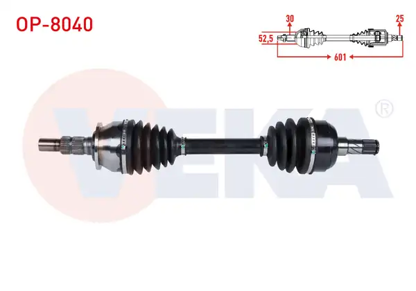 Veka Op 8040 Komple Aks Sol Ön Opel Astra J 1 6 Turbo A16let M T Uzunluk 601mm 2009 2016
