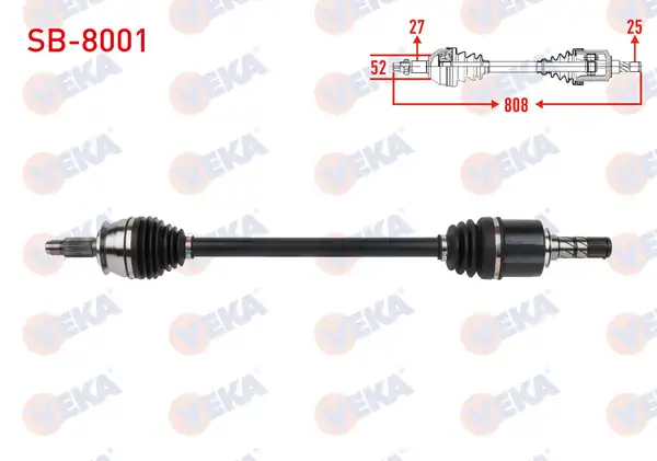 Veka Sb 8001 Komple Aks Sol Sağ Ön Uzunluk 808mm Subaru Forester 2 0 İ Awd 2 0 D Awd 2014