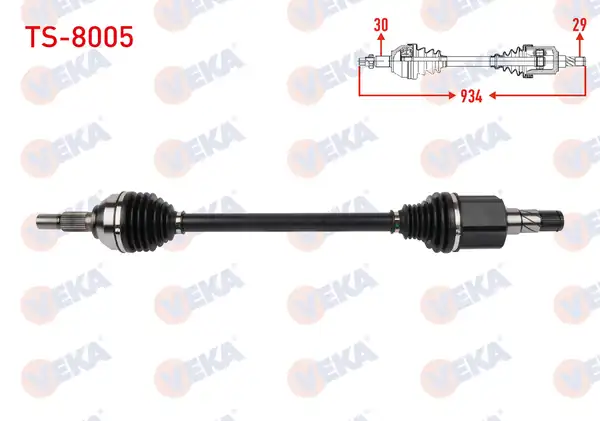 Veka Ts 8005 Komple Aks Sol Sağ Ön Uzunluk 834mm Tesla Model Y Ev 2019