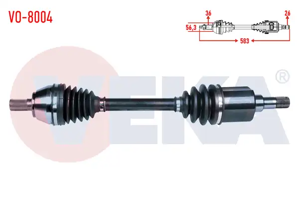 Veka Vo 8004 Komple Aks Sol Ön Volvo S40 II Ms 1 6 D M T Uzunluk 583 2004 2012