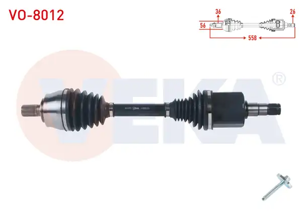 Veka Vo 8012 Komple Aks Sol Ön Uzunluk 558mm Volvo V40 T3 A T 2015