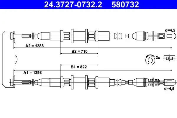 ATE 24 3727 0732 2 El Fren Teli Opel Astra F 91 Sw