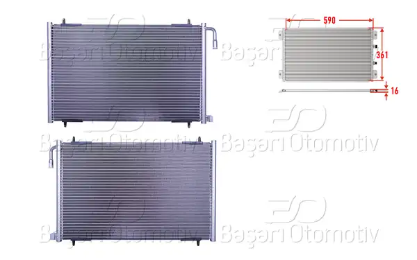 WISCO 3143376-00 | Klima Radyatörü 590x361x16 Peugeot206 98