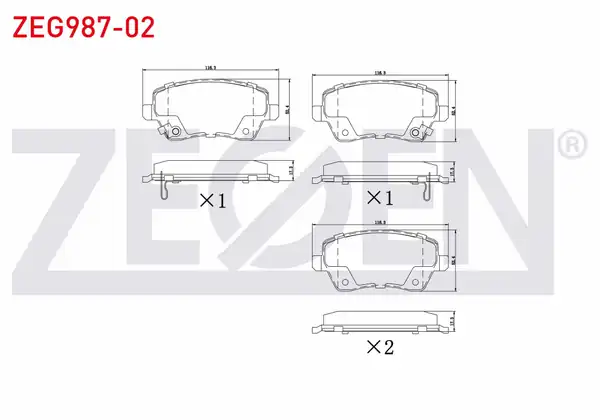 ZEGEN ZEG987-02 | Fren Balata Ön Ikazlı Suzuki Swift III