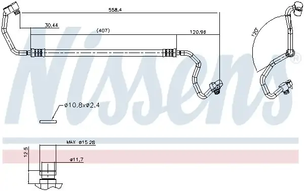 NISSENS 840128 | Klima Borusu F 20 21 22 23 30 31 32 33 34 36 N 20 26