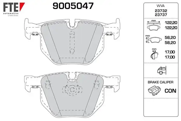 FTE 9005047 | Arka Fren Balatası BMW E60 E61 E63