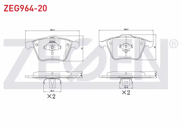 ZEGEN ZEG964-20 | Fren Balata Ön Volvo S40 II Ms 1 6i 2004 2012 S40 II Ms 2 0i 2004 2012