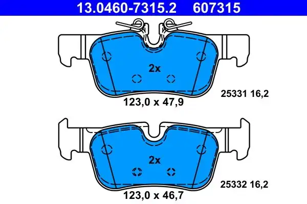 ATE 13.0460-7315.2 | Fren Balatası Arka BMW F45/F46/F48/F39, Mini F54/F60