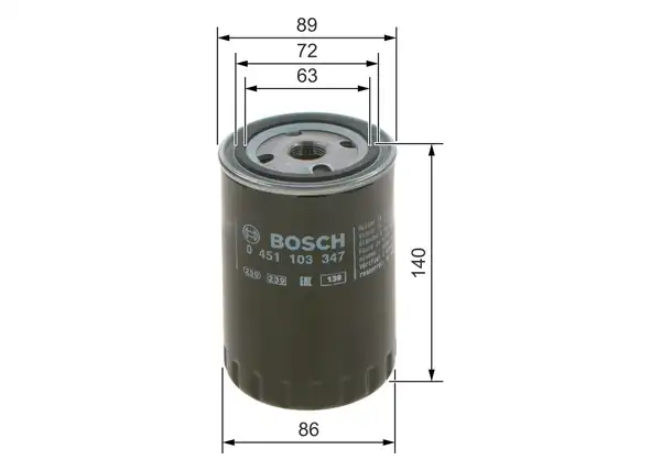 Bosch 0451103347 Yağ Filtresi VW Golf III Caddy 96 1 9 1z Galaxy Passat Sharan T4