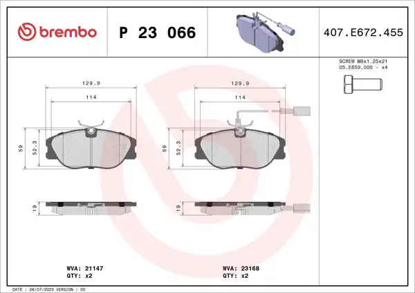 BREMBO P23066 | Fren Balatası Ön Low-Met Alfa Romeo