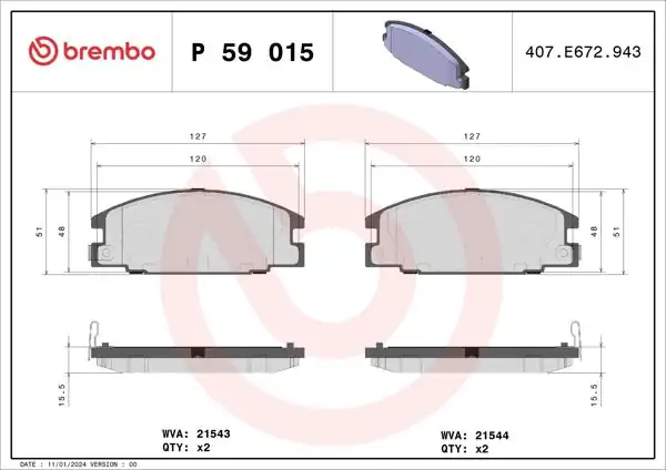 BREMBO P59015 | Fren Balatası Ön Low-Met Chevrolet