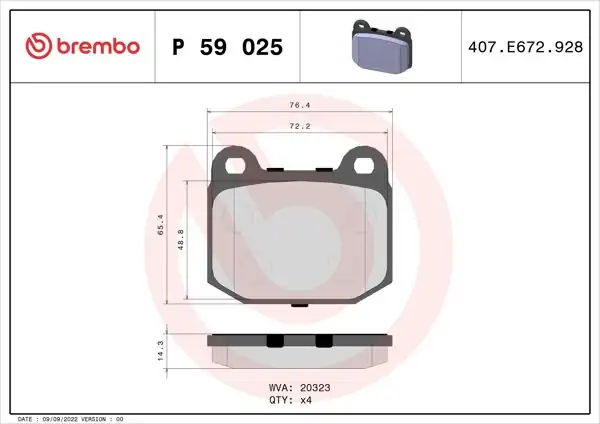 BREMBO P59025 | Fren Balatası Ön Low-Met Opel