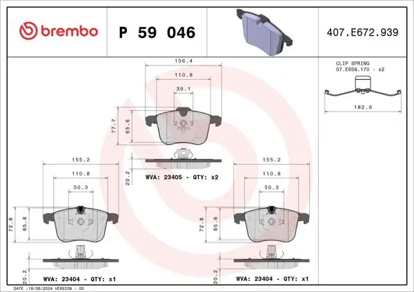 BREMBO P59046 | Fren Balatası Ön Low-Met Chevrolet
