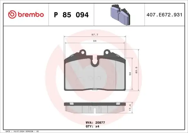 BREMBO P85094 | Fren Balatası Ön Arka Low-Met Audi