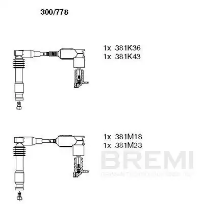 BREMI 300-778 | Buji Kablosu Set Opel Astra G X20xev 98 05