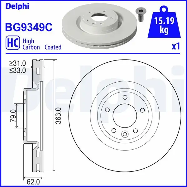 DELPHI BG9349C | Fren Diski Discovery V L462 Range Rover IV L405