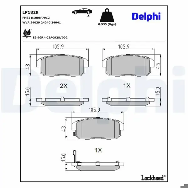 DELPHI LP1829 | Fren Balatası