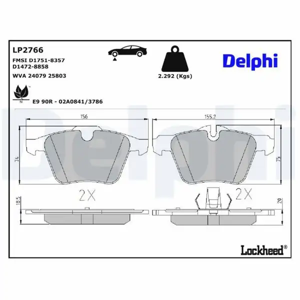DELPHI LP2766 | Fren Balatası