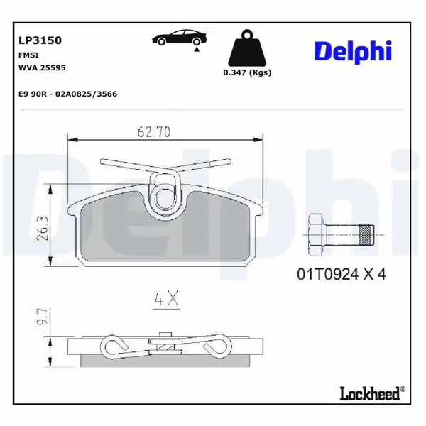 DELPHI LP3150 | Fren Balatası Arka Renault Twizy 0 0 Electric 12