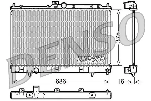 DENSO DRM45025 | Su Radyatörü Mitsubishi: Lancer 1.3-1.6-1.8-2.0 03-375×685×16