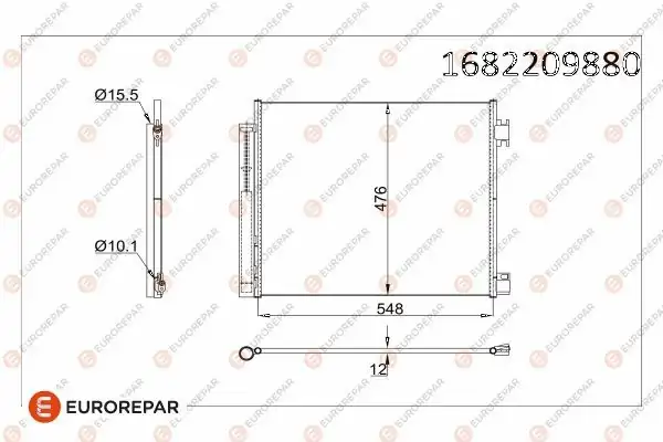 Eurorepar 1682209880 Psa Erp Klima Rad. Renault Kadjar Nissan Qashqai II 1595547