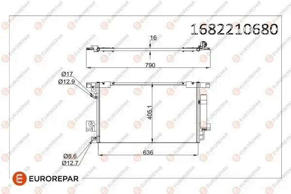 EUROREPAR 1682210680 | Psa / Erp Klima Rad. C4 C-Crooser 2.4 16V 08-4007 4008 381700