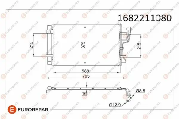 EUROREPAR 1682211080 | Klima Radyatörü Ceed i30 Bnz 07-12