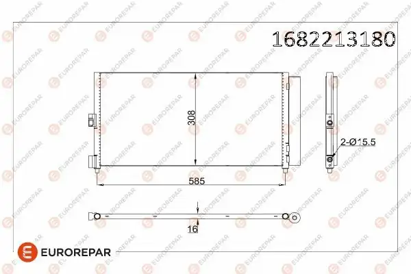 EUROREPAR 1682213180 | Klima Radyatörü Fiat Doblo Punto Idea 1.3-1.9 JTD 03-