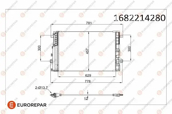 EUROREPAR 1682214280 | Psa / Erp Klima Radyatörü Mercedes Benz Bserısı Gla Serisi Aserısı CLA Infiniti Q30