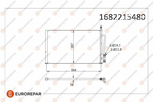 EUROREPAR 1682215480 | Klima Radyatörü Ford Fiesta V / Fusion 1.4 Benzinli-Dizel / Mazda 2 (DY) 2002-2009