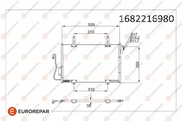 Eurorepar 1682216980 Psa Erp Klima Radyatörü Renault Kangoo Kc0 1_ Express Fc0 1_