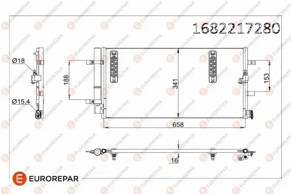 Eurorepar 1682217280 Psa Erp Klima Radyatörü Audi A6 4g2 A4 8k2 A5 8f7 Q5 8rb A7 4ga 4gf