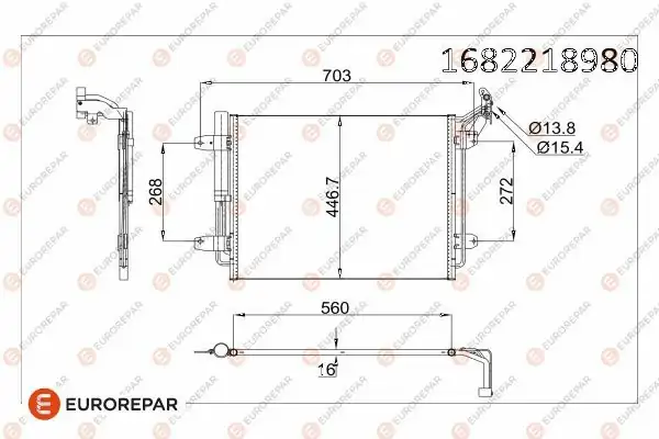 Eurorepar 1682218980 Psa Erp Klima Radyatörü VW Tiguan 5n