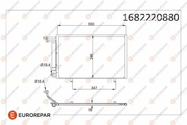 Eurorepar 1682220880 Klima Radyatörü Ford Fiesta VI Cb1 Ccn B Max Van J-K