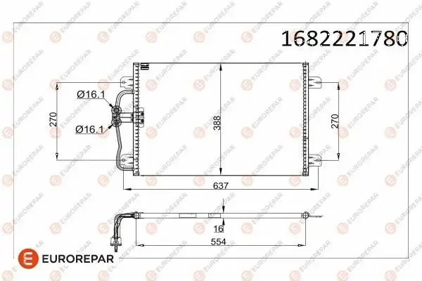 Eurorepar 1682221780 Psa Klima Radyatörü Renault Megane İ