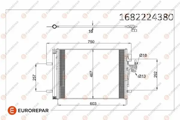 Eurorepar 1682224380 Klima Radyatörü Volvo Land Rover Range Rover Discovery Sport Evoque 2 0 2 2 D 11