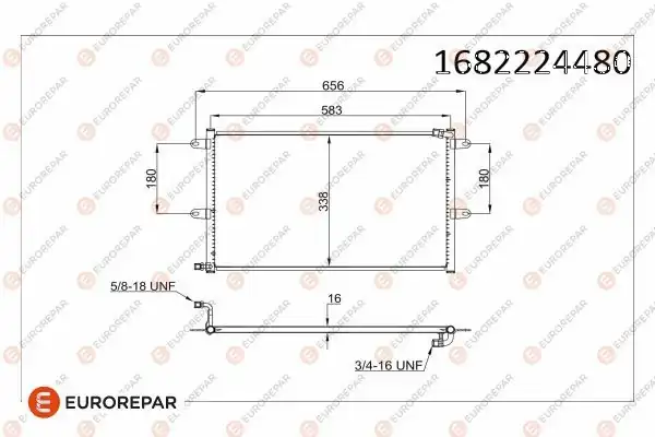 Eurorepar 1682224480 Psa Erp Klima Radyatörü VW Polo III 6v2 6v5 Caddy II 9k9b 9k9a Seat Ibiza Cordob