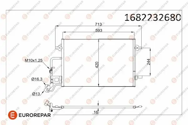 Eurorepar 1682232680 Klima Radyatörü Skoda Superb İ VW Passat Bm 01 05