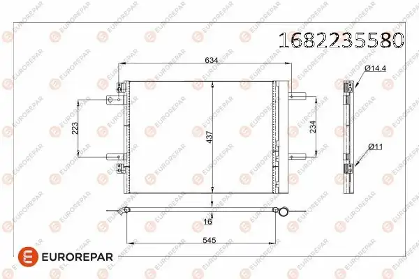 Eurorepar 1682235580 Opel Astra L Grandland X 308 3008 5008 508 Expert Traveller C4 Jumpy Klima Radyatörü