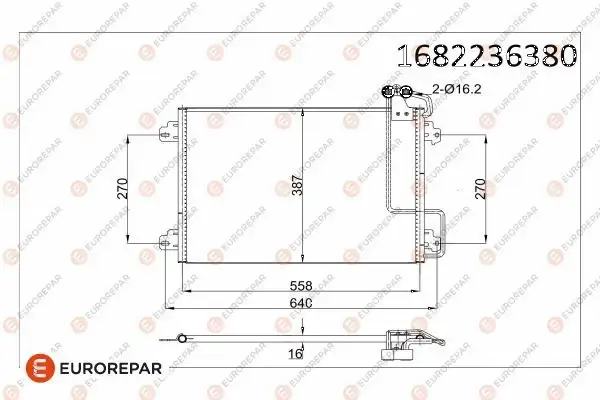 Eurorepar 1682236380 Psa Erp Klima Radyatörü Renault Scenic İ Mpv Ja0 1 Fa0_ Megane İ La0 1_