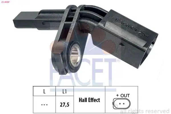FACET 21-0007 | ABS Sensörü Ön Sol A3 Tt Leon Toledo Octavia Superb Caddy Golf Jetta Passat Touran Transporter