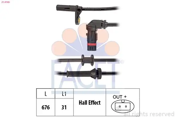 FACET 21-0185 | ABS Sensörü Ön Sağ Sol C Class W204 S204 C204 07 14