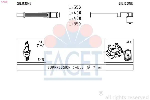 FACET 4-7229 | Buji Kablosu Renault Clio III Twingo 1 2 16v D4f