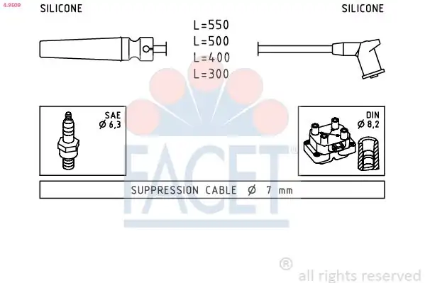 FACET 4-9509 | Buji Kablosu Takımı Chevrolet Lacetti 1 4 1 6 16v