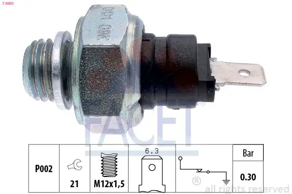 FACET 7-0001 | Yağ Basınç Şalteri Iveco 50nc 0 30bar 21
