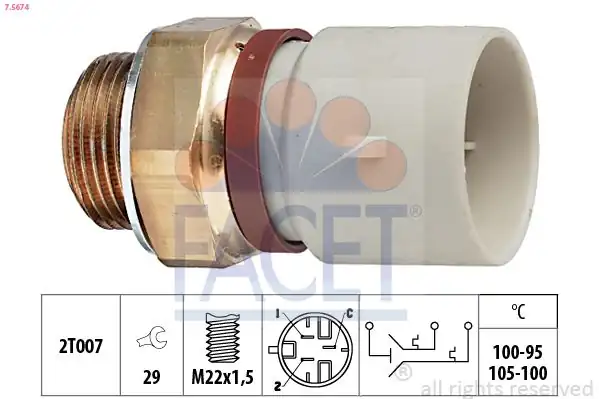FACET 7-5674 | Fan Müşürü Opel Vectra B 3 Fişli 100 95