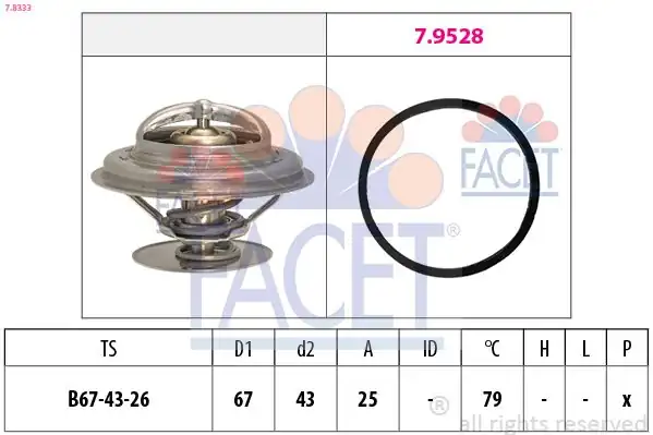 FACET 7.8333 | Termsostat Chrysler Voyager / Grand Voyager III (Gs) 2.0 İ 2.4 2.5 3.0 3.3 3.8