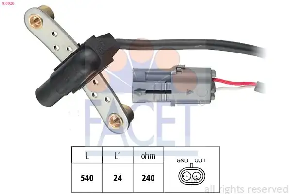 FACET 9-0020 | Krank Mil Sensörü Dacia Megan Clio Megane 2 0 R21