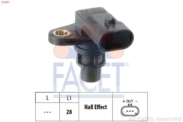 FACET 9.0388 | Eksantrik Devir Sensörü Opel Astra H / Vectra C / Zafira B Z19dth / Insignia A20dth
