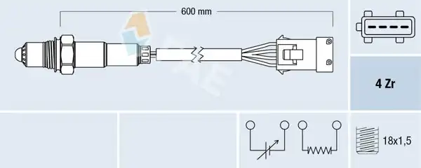 FAE 77281 | Lambda Sensörü 207-308-3008-5008-C2-C3-C4-C5 1.4İ-1.6İ 16V, 307-407-807-C8-Expert III-Jumpy III 1.8 8V Ew7a